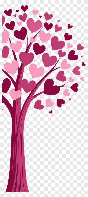 Colorful Heart Tree PNG