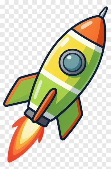 Colorful Cartoon Rocket PNG