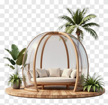 Modern Glass Garden Lounge PNG