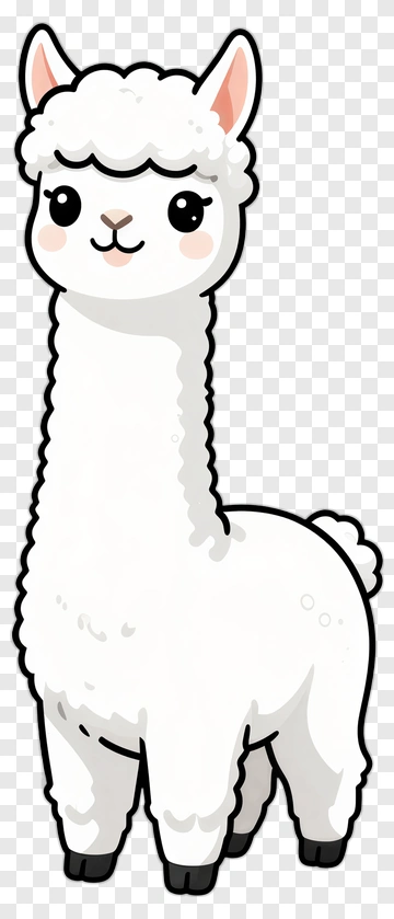 Cartoon Llama Character PNG