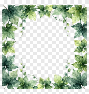 Green Leafy Frame PNG