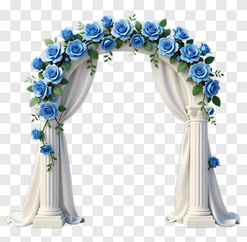 Wedding Arch With Blue Roses PNG