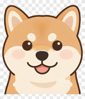 Cartoon Shiba Inu Dog Face PNG