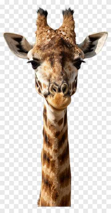 Giraffe Head Portrait PNG