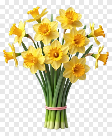 Bouquet Of Yellow Daffodils PNG