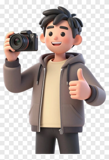 3D Photographer Giving A Thumbs Up PNG