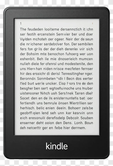 Kindle E-Reader Displaying Text PNG