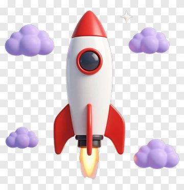 Rocket Flying Through Clouds PNG