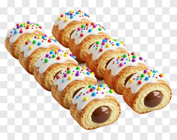 Colorful Pastry Rolls With Sprinkles PNG
