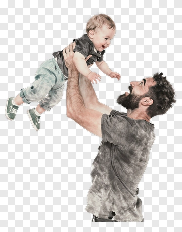 Happy Father Holding His Baby PNG