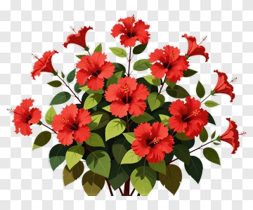 Colorful Hibiscus Flower Bouquet PNG