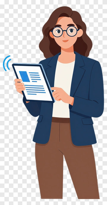 Businesswoman Holding A Tablet PNG