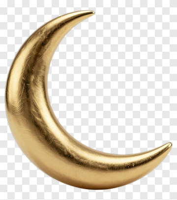 Gold Crescent Moon PNG