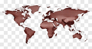 World Map In Brown Tones PNG