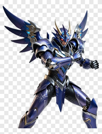 3D Armored Warrior With Wings PNG