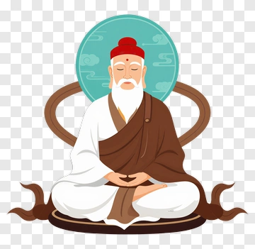 Meditating Monk With Circular Background PNG