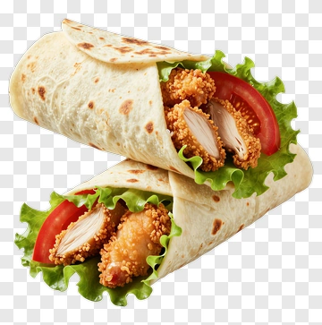 Chicken Wrap With Lettuce And Tomato PNG