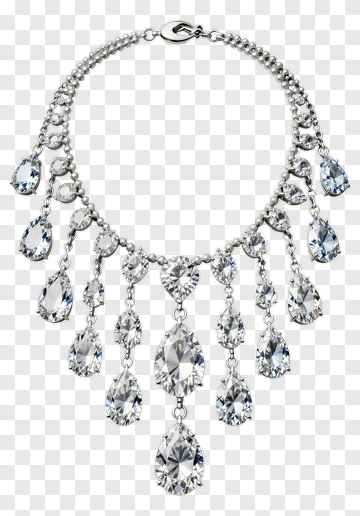 Elegant Crystal Necklace With Teardrop Pendants PNG