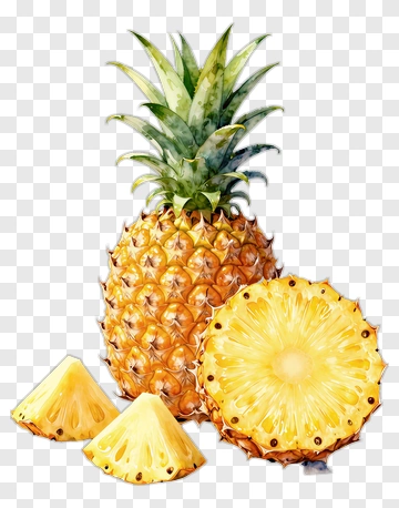 Fresh Pineapple With Slices PNG