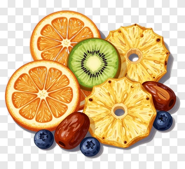 Colorful Fruit Composition With Slices And Whole Fruits PNG