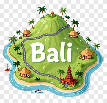 Cartoon Bali Island Illustration PNG
