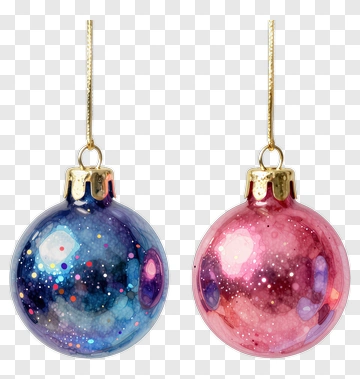 Colorful Christmas Ornaments PNG