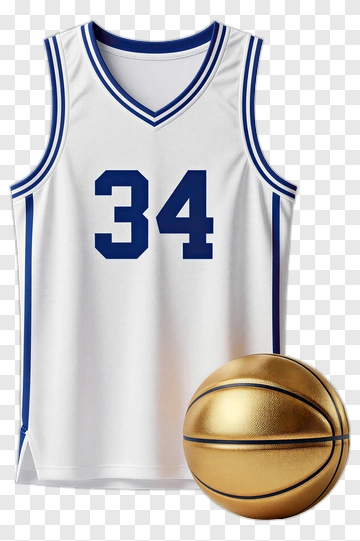 Basketball Jersey And Golden Basketball PNG