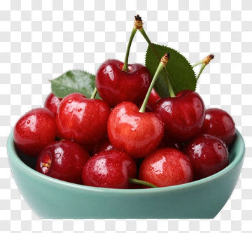 Fresh Red Cherries In A Bowl PNG