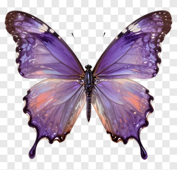 Colorful Butterfly With Purple Wings PNG