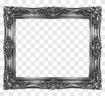 Ornate Silver Picture Frame PNG