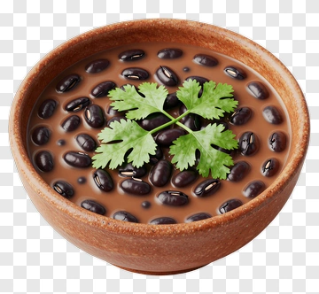Bowl Of Black Beans With Cilantro PNG