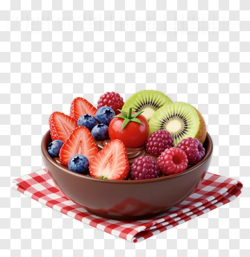 Bowl Of Fresh Fruits And Berries PNG
