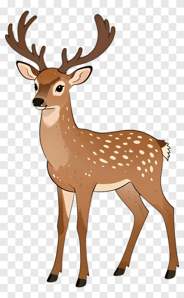 Cartoon Deer With Antlers PNG