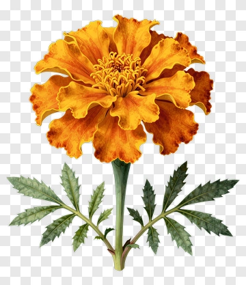 Orange Marigold Flower PNG