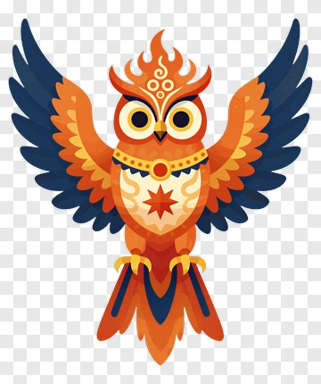 Colorful Cartoon Owl With Vibrant Feathers PNG