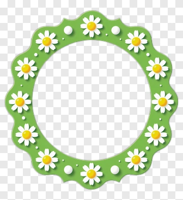 Floral Wreath With Daisies PNG