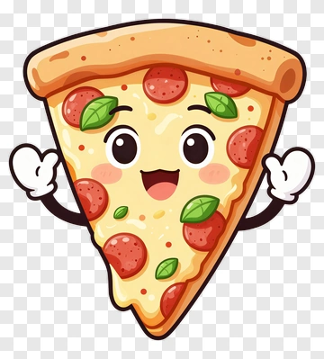 Cartoon Pizza Slice Smiling PNG