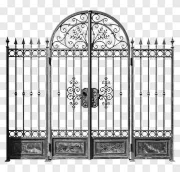 Wrought Iron Garden Gate PNG