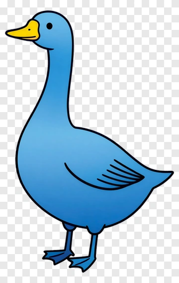 Cartoon Blue Goose PNG