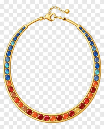 Colorful Gemstone Necklace PNG