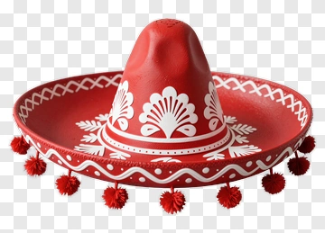 Red Sombrero With White Decorations PNG