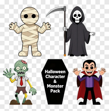 Halloween Character And Monster Pack PNG