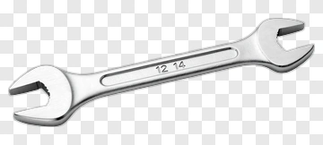 Metal Wrench With Size Markings PNG