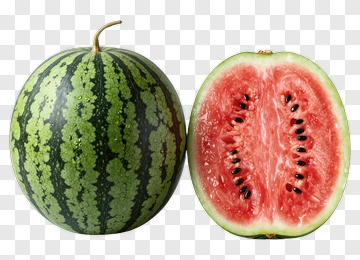 Watermelon Halved With Green Rind PNG