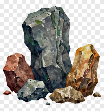 Watercolor Rocks PNG