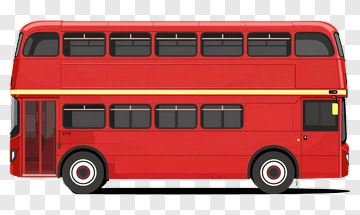 Red Double-Decker Bus PNG