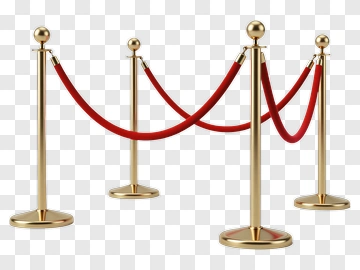 Red Velvet Ropes With Gold Stanchions PNG