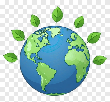 Earth Surrounded By Green Leaves PNG