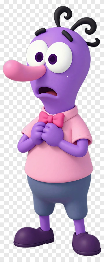 Cartoon Character With Bow Tie PNG