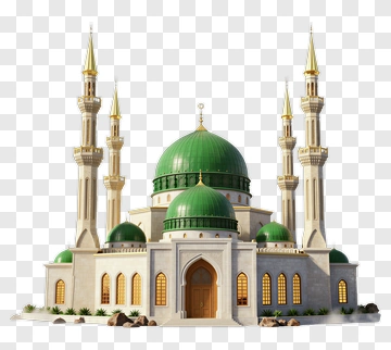 Mosque With Green Dome And Minarets PNG